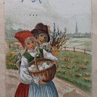 Nuoret Pääsiäismunakorin ja kukkien kanssa, p. 1918 - pikkukuva 1