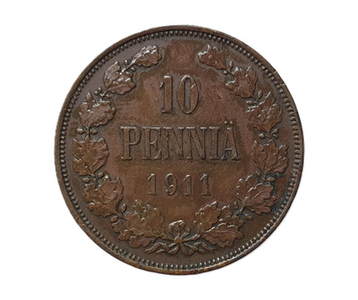 Suomi 10 Penniä 1911 - OK kunto!