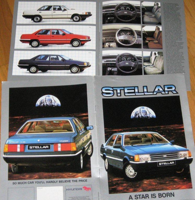 1985 Hyundai Stellar esite - KUIN UUSI - 20 sivua