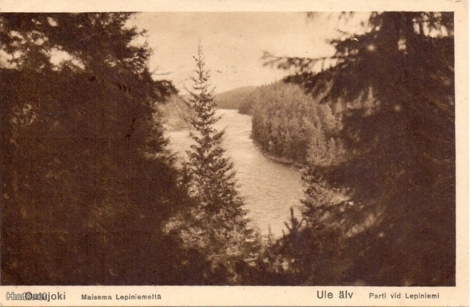Oulunjoki Maisema Leppiniemeltä  PK T11510