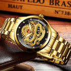 297 .. Golden Dragon Ruby Stainless Steel .. Rannekello - pikkukuva 1