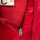 Cubus vadelmanpunainen veluurihuppari, XS / Raspberry red ve - pikkukuva 2