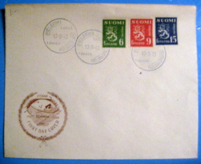 FDC-1948 M30 Leijonat   6mk/9mk/15mk (103)