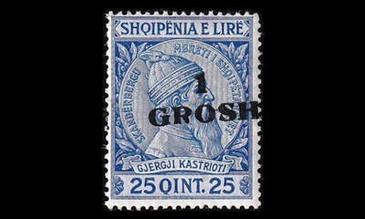 Albania 44 * Skanderbeg pp 1 Gr / 25 Q (1914)