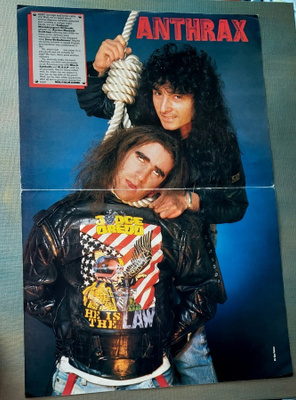 Anthrax : 46 × 30cm Kerrang -aukeama 80 -luvulta