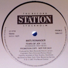 MATS  RONANDER   ::   VINYYLI  MAXI   45 RPM   PROMO    1987 - pikkukuva 2