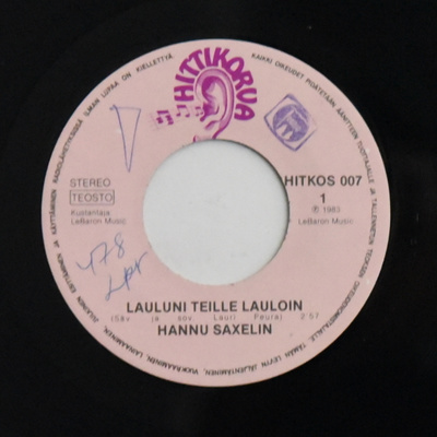 Single: Saxelin, Hannu - Lauluni teille lauloin / Viimeinen.