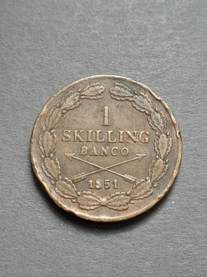 Ruotsi 1 Skilling Banco 1851
