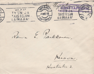 1941, Kirje Kenttäpostia, Kenttäpostikonttori 2