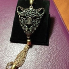 508 .. Klassinen Crystal Gold Kaunis Leopard .. Rannekoru - pikkukuva 2