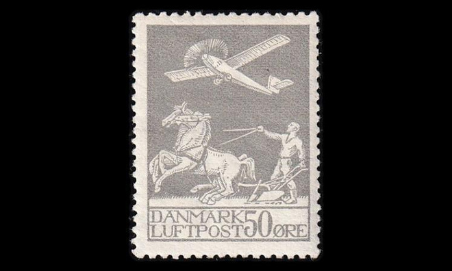 Tanska 180 * Lentoposti 50 öre (1929)