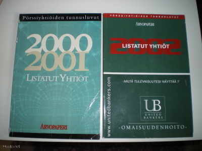 Listatut yhtiöt 2000-2001 ja 2002 (2 kirjaa)
