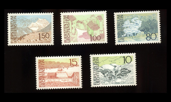 Liechtenstein 573-7 ** Maisemia (1972)