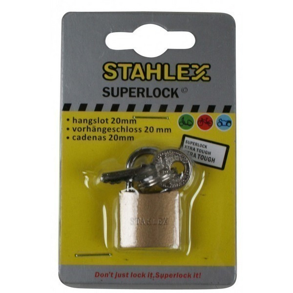 Stahlex Superlock Riippulukko 20mm, 3 avainta *UUSI*
