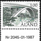 Ål 1987 Färjsundin sil 1,00 mk välilöpari numero ** LaPe 023 - pikkukuva 1