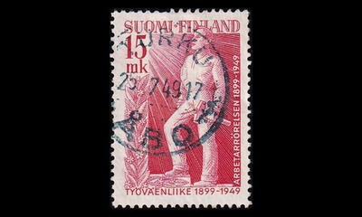 371 o Työväenliike 50v 15mk Turku 25.7.49 (1949)