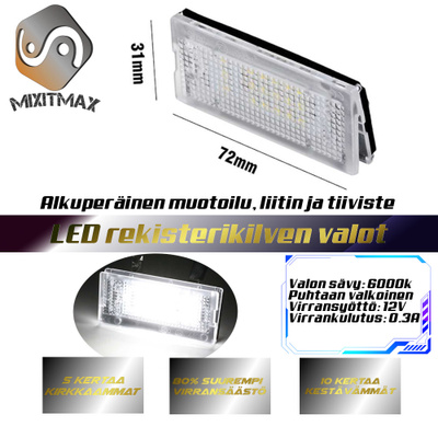 BMW E46 Sedan / Wagon LED rekisterikilven valot — kirkkaan