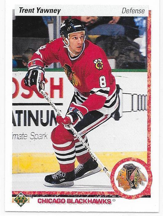 1990-91 Upper Deck #82 Trent Yawney Chicago Blackhawks