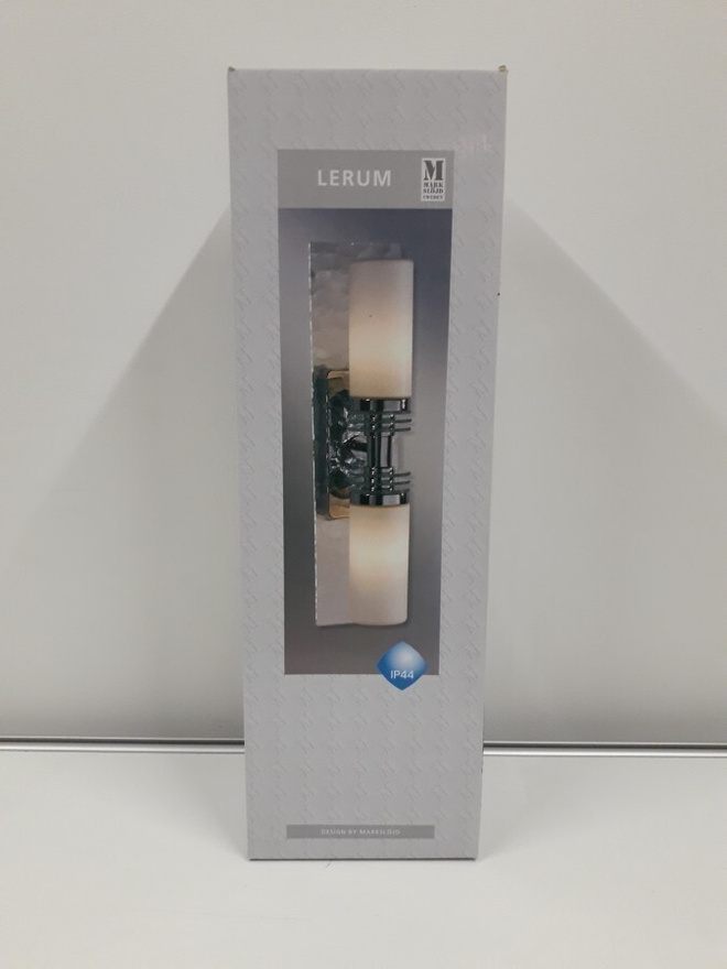 Seinävalaisin Lerum 2lmp (chrome, opal, MarkSlöjd, uusi)