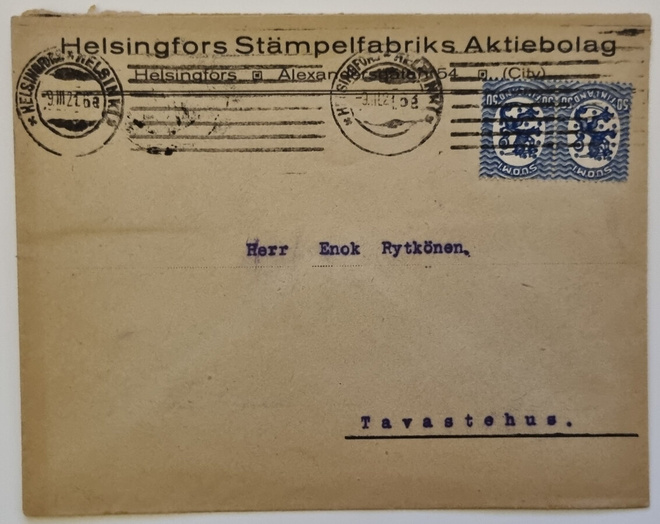 Firmakuori Helsingfors Stämpelfabriks Aktiebolag 1921
