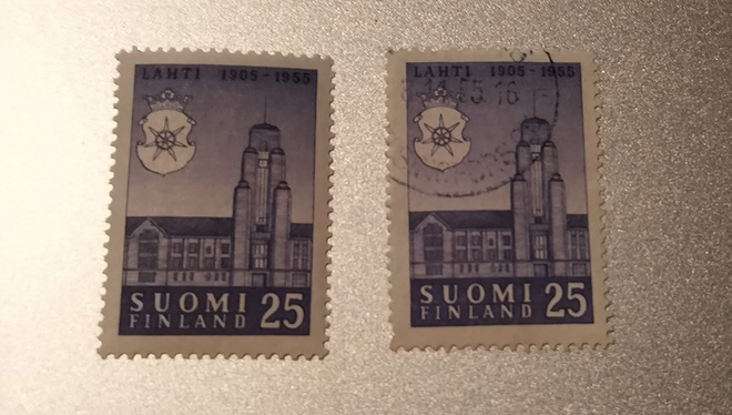 1955 Lahti 50v-merkit leimaamaton ja leimattu.