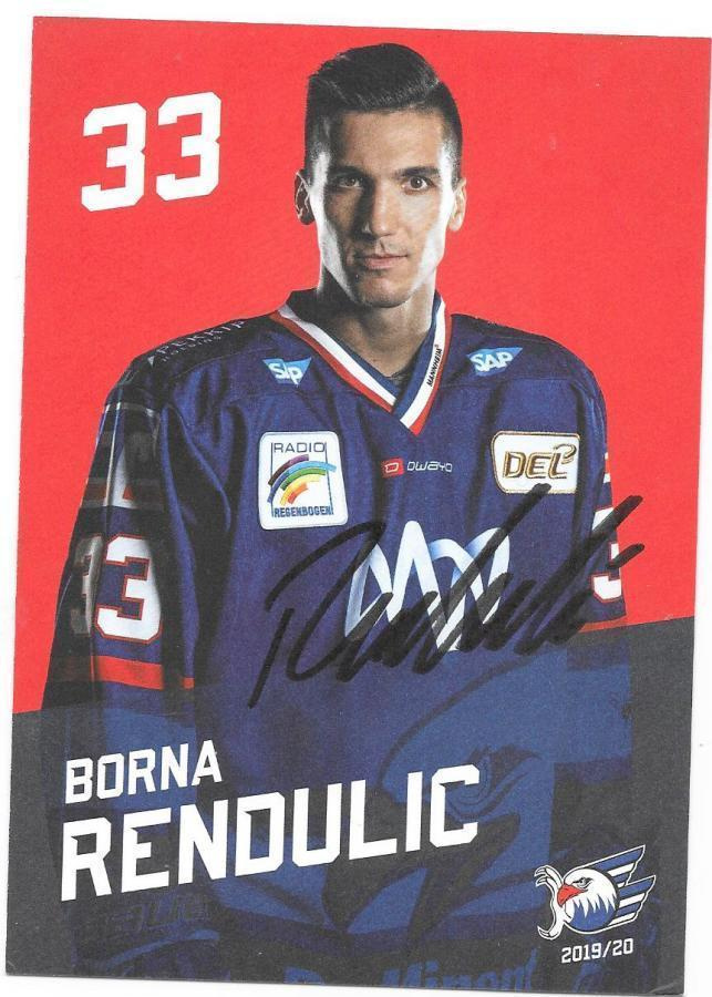 2019-20 Adler Mannheim TeamSet #33 Borna Rendulic ex- Ässät