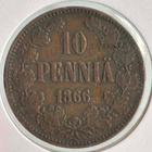 1866 10 Penniä Hyvää Ajan patina. - pikkukuva 1