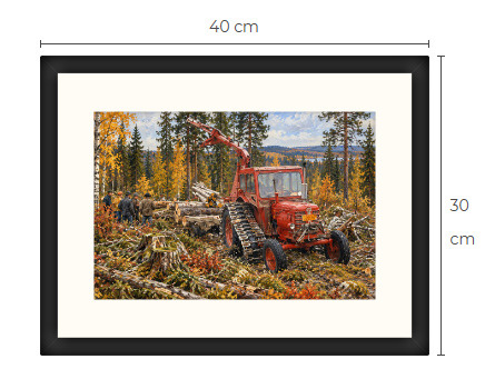 Uusi BM Volvo metsäkone traktori art print 30 cm x 40 cm