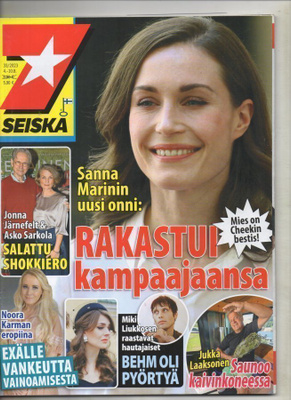 7-Päivää n:o 33 2023 Sanna Marin. Jonna & Asko. Noora. Behm.