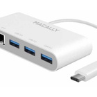 Macally USB-C to USB A/USB-C hub with Ethernet -adapteri - pikkukuva 1
