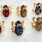 Cute Vintage Frog Rhinestone Ring – Adjustable – Choose Colo - pikkukuva 5