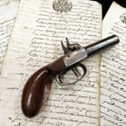Upea vierekkäispiippuinen nallilukkopistooli, n. 1850 - pikkukuva 5