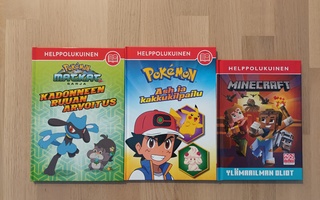 Pokemon- ja Minecraft-kirjat, 3 kpl