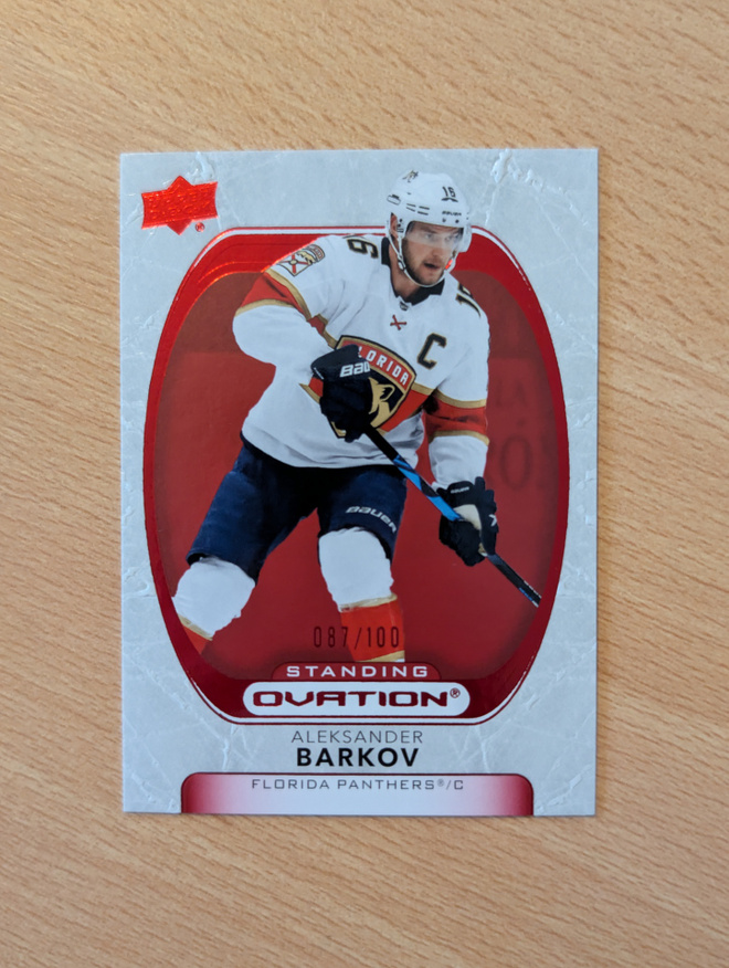2021-22 Ovation Aleksander Barkov Red Standing Ovation /100