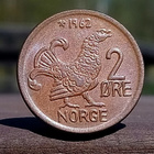 Norja 2 Ore 1962. Halkaisija - 19 mm. - pikkukuva 2