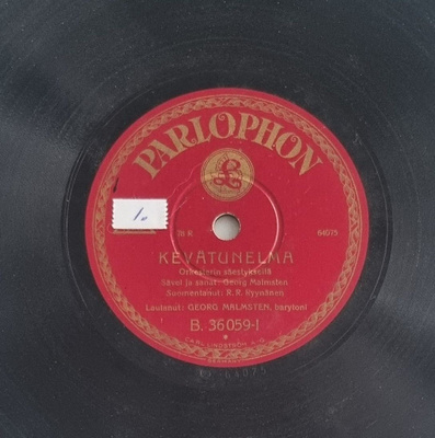 Savikiekko 1929 - Georg Malmsten - Parlophon B. 36059