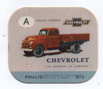 Kahvilappu Paulig CHEVROLET