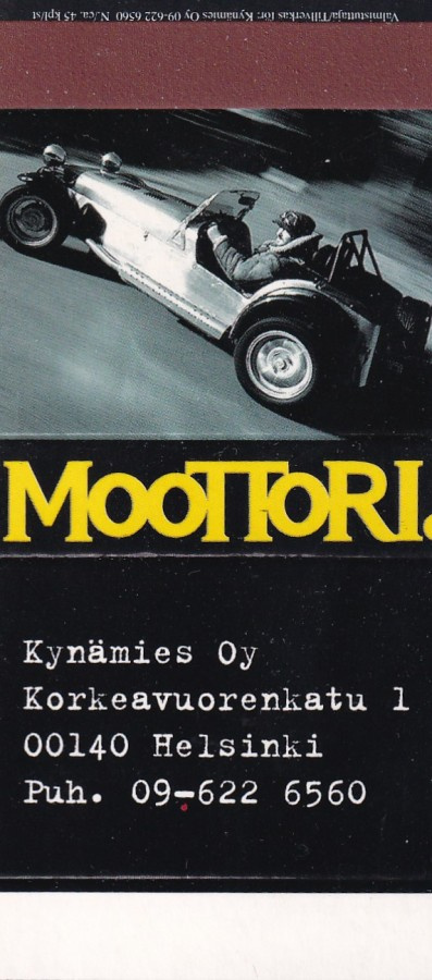 Helsinki, Moottori, Kynämies Oy. tulitikku aski aihio , b431