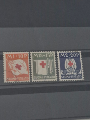 1930 PUNAINEN RISTI SARJA LEIMATTUNA, LAPE 158-160