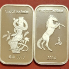 2 x 1 oz Lunar 999 hopeaa: Hevonen ja Käärme. (KD8) - pikkukuva 1