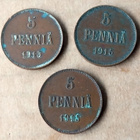 5 penniä 1915 - 3 kpl - pikkukuva 1