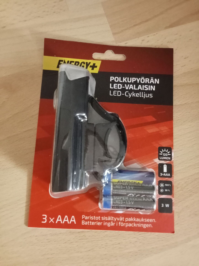 Pyörän etuvalo uusi