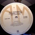 RICK WAKEMAN :: RICK WAKEMAN'S CRIMINAL RECORD :: VINYYLI LP - pikkukuva 3