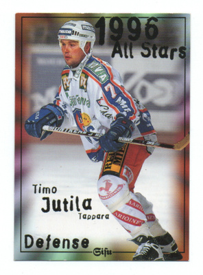 Jääkiekkokortti n:o 176 1996 TIMO JUTILA. TAPPARA.