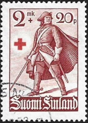 1940 Punainen Risti  Karoliini  leimattu LaPe 224