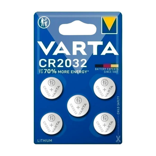 Nappiparisto VARTA CR 2032 Litium 5kpl