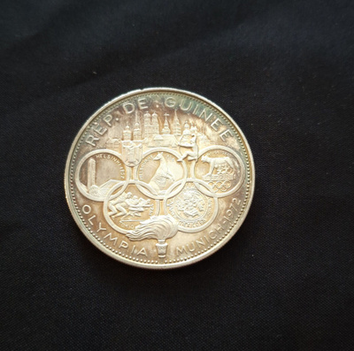 Upea! 500 Francs Guinéens 1970 Proof Hopeaa