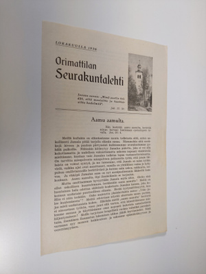 Orimattilan Seurankuntalehti 10/1936