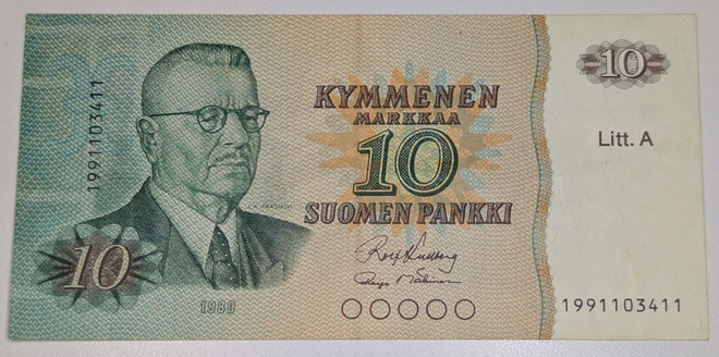 10 Markkaa 1980 Litt. A korvaava 1991103411