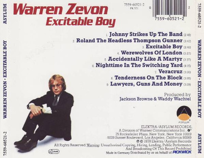 WARREN ZEVON - EXCITABLE BOY